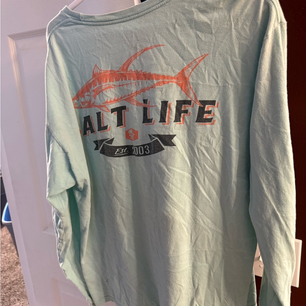 Salt Life Long Sleeve Shirt in Mint Green